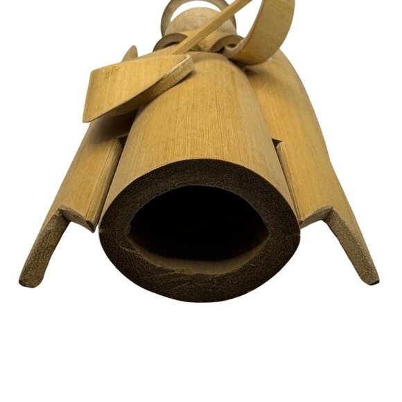 VTG Bamboo Handmade 5 Angels Playing Instruments Guitar Pipes Flute Violin Drum - Picture 7 of 16